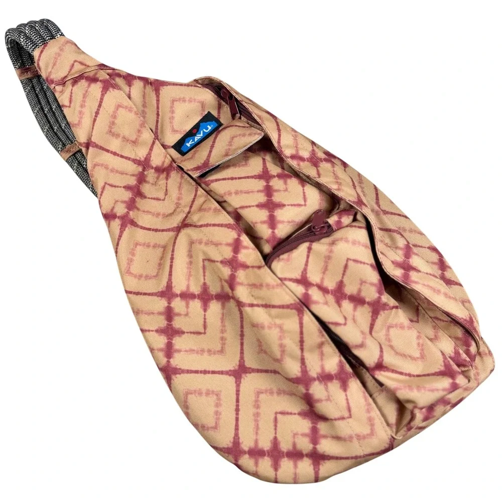 KAVU Rope Sling Bag Crossbody Backpack Geometric Boho Outdoor Gorpcore